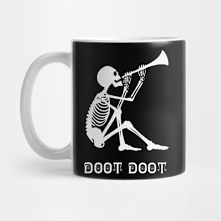 Silly Skeleton Flute Player Mug